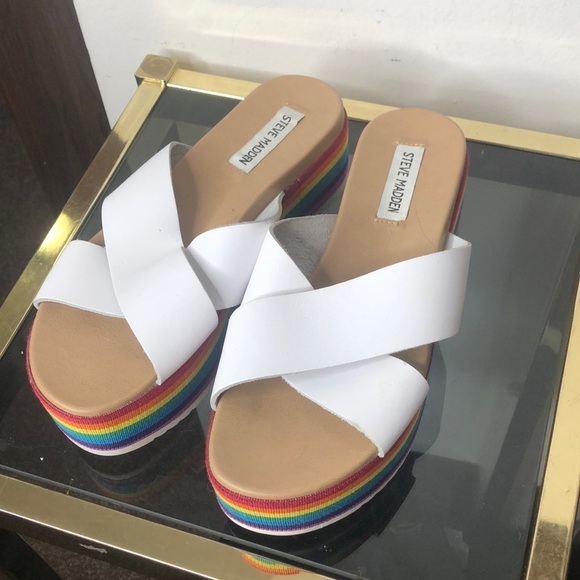 Steve Madden Shoes - Steve Madden rainbow platform sandals size 9
